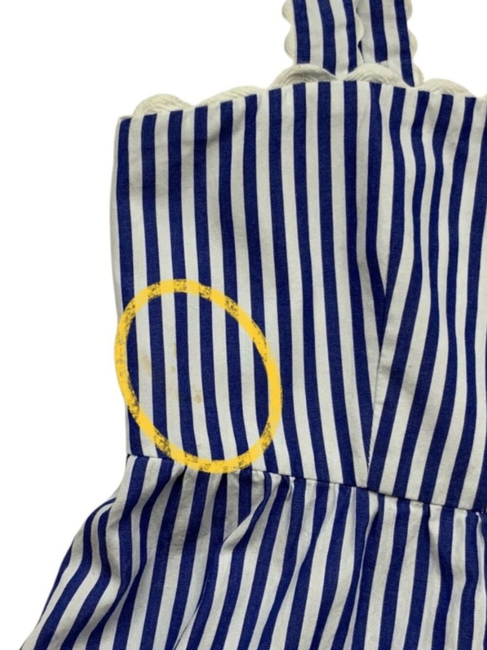 Tuckernuck Blue Stripe Georgia Sleeveless Dress XS Cotton A-Line DEFECT - Picture 11 of 16